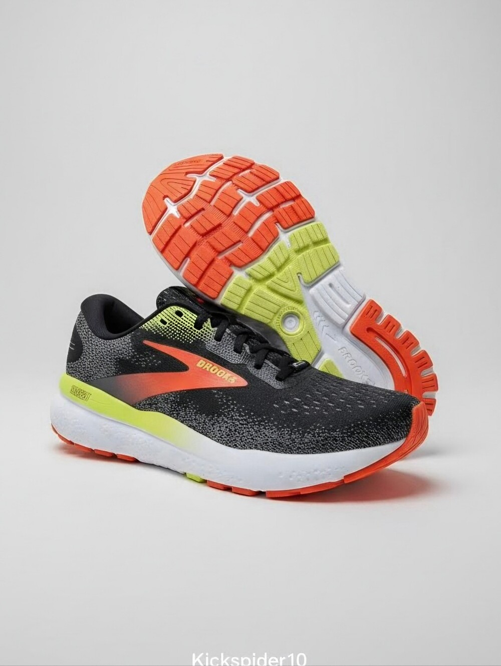 Brooks Ghost 16 GTX Mens Gore-Tex Waterproof Running Shoes Size 9.5 Black Orange